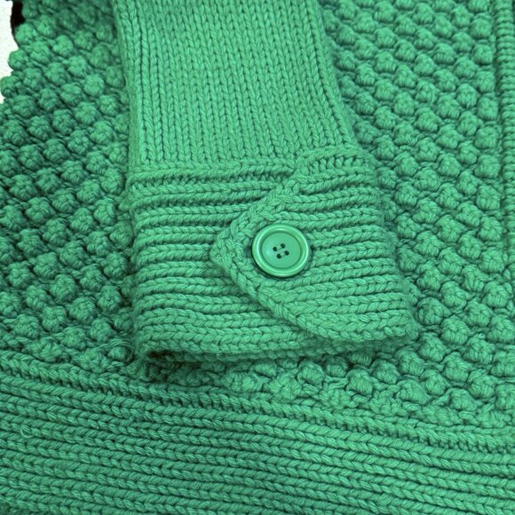 Moda International Kelly Green Full Zip Textured Cardigan Sweater Womens Medium - Picture 7 of 11